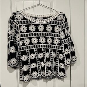 Floral Print 3/4 Sleeve Shirt